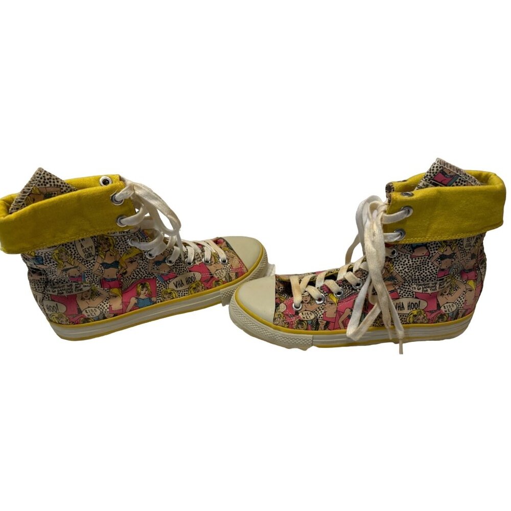 Rouge Helium High Top Canvas Sneakers Chucky-07 Wha Hoo! Unisex Size 7.5M (READ)